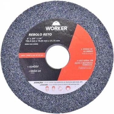 Imagem de Rebolo Reto de Uso Geral Grosso Worker 6'' x 3/4'' x 1.1/4''