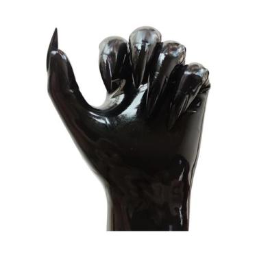 Imagem de Luvas Zentai De Látex Malaio Preto 0.4mm Com Unhas Afiadas Para Traje 