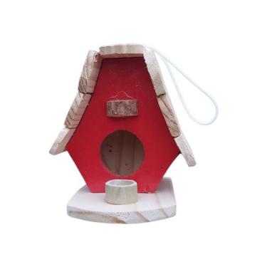 Imagem de Mini Casinha de Passarinho Feita de Madeira para Decoração Casa Decora