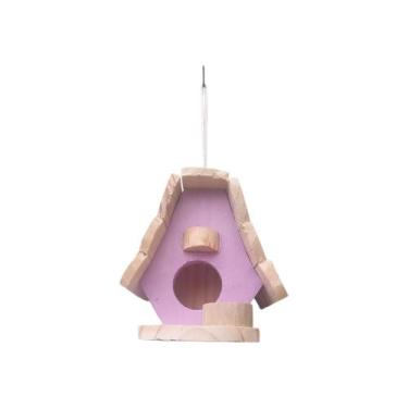 Imagem de Mini Casinha de Passarinho Feita de Madeira para Decoração Casa Decora