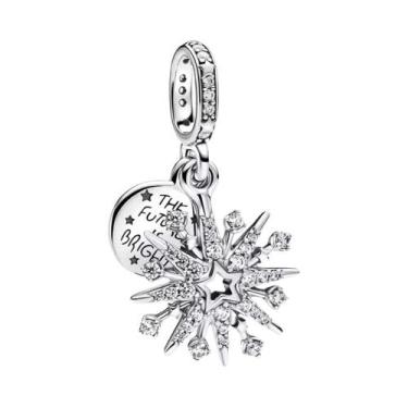 Imagem de Pingentes De Prata Lua, Estrela E Sol Para Pulseira 925, Joias DIY Par