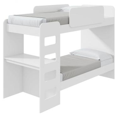 Imagem de Beliche Solteiro Cantos Arredondados Com Led Olga - Lopas Branco