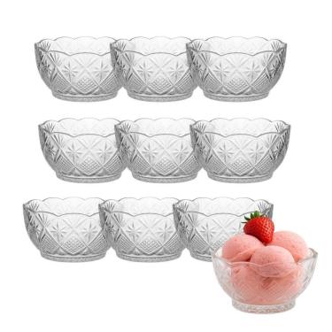 Imagem de Kit 10 Taça De Sobremesa Sorvete Doces De Vidro Toffee 150ml Em Casa Tem