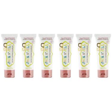 Imagem de Creme Dental Jack N' Jill Framboesa 50g Sem Flúor Pacote com 6