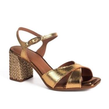 Imagem de Sandália Tanara de Salto Bloco Em Couro Feminina T9253-Feminino