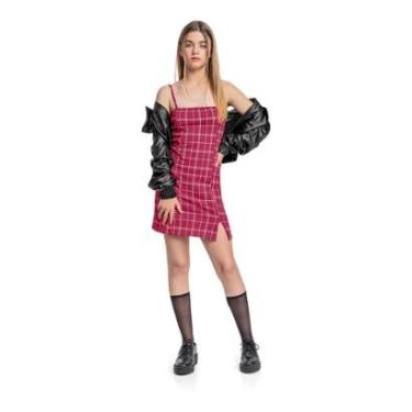 Imagem de Vestido Xadrez Juvenil em Malha Jacquard Gloss-Feminino