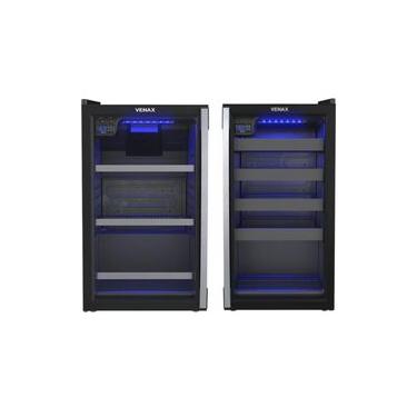 Imagem de Conjunto Cervejeira Venax Blue Light 102 Litros Porta Invertida + Adega Piubella 24 Garrafas Preto - 220V