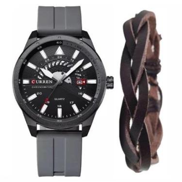 Imagem de Relógio Esportivo Curren Analógico Masculino Bracelete Couro-Masculino
