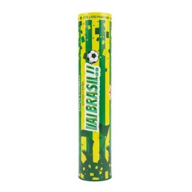Imagem de Lança Confetes Verde Amarelo Brasil Copa do Mundo Metalizado - SilverP