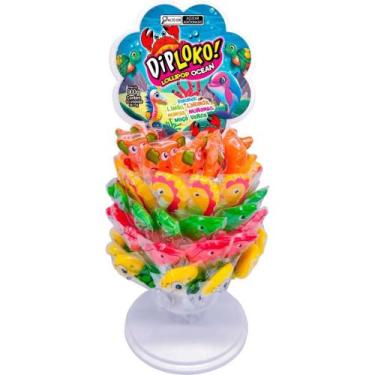 Imagem de Doce DIP Loko Lollipop Oceano Sortido Display com 60 Unidades