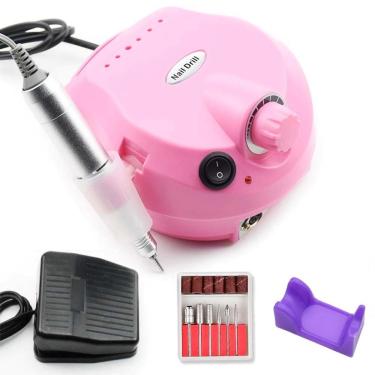 Imagem de Motor Lixadeira Manicure Pedicure Ferramenta Lixa Eletrica Rosa