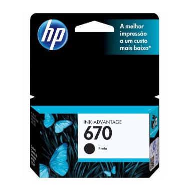 Imagem de Cartucho HP 670 Preto - CZ113AB - Para HP 4625 / 4615 / 5525 - Original