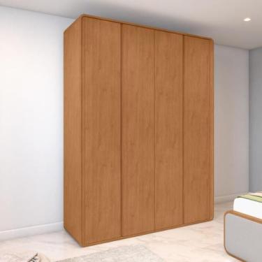 Imagem de Guarda Roupa Solteiro 100% Mdf 4 Portas Easy Like Amêndo Clean - MÓVEI