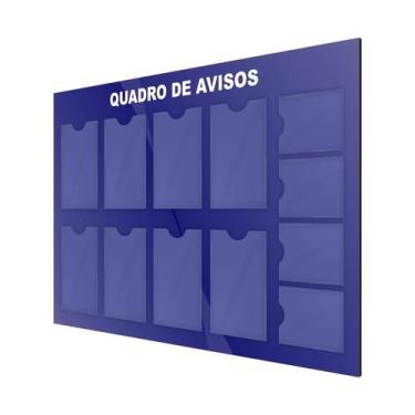 Imagem de Quadro Avisos Gestão Mural 8 Displays A4 e 4 A5 Acm Azul - DC Express