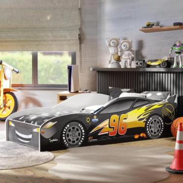 Imagem de Cama Infantil Carro de Corrida Solteiro com Laterais de Proteção Cama 