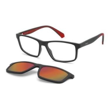 Imagem de Armação de Óculos Polaroid Pld D622/c Blx 56 Preto Fosco-Masculino