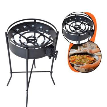 Imagem de Fogareiro Triplo 24 Caulins Á Gás Para Disco Tripé Portátil Fogão Pés 