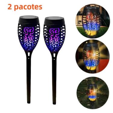 Imagem de Luzes De Tocha Solar RGB Com Efeito Chama, Pacote Com 6, 12 LEDs, Impe
