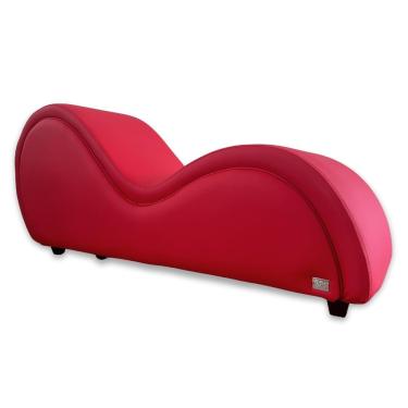 Imagem de Sofá Poltrona Tantra Design Americano Funcional Para Casal Couro Sintético Vermelho Des...