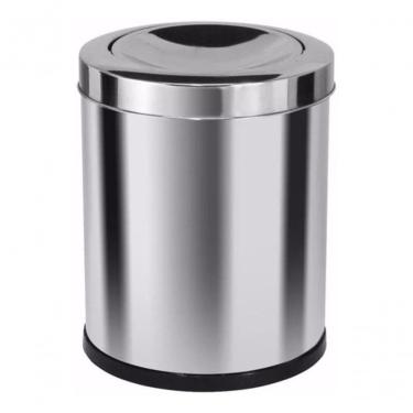 Imagem de Cesto de Lixo Home 13L em Aço Inox com Tampa Basculante Telada para Cozinha e Escritóri...
