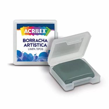 Imagem de Borracha Artística Maleável Acrilex Limpa Tipos com Caixinha Plástica Protetora para Desenho
