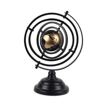 Imagem de Globo terrestre Winston ferro 8xA31,5cm preto e dourado -L Hermitage, 