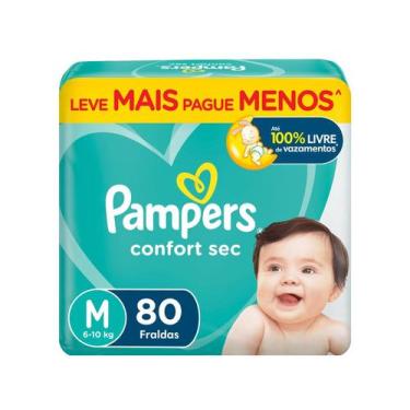 Imagem de Fralda Pampers Confort Sec Tam. M 6 a 10kg 80 Unidades, M, 80