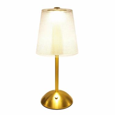 Imagem de Luminária Abajur LED Sem Fio Metal - Recarregável e Touch 3 Cores de Luz