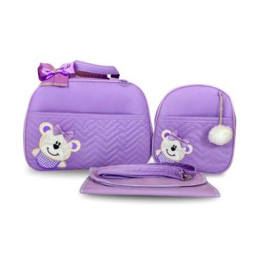Imagem de Kit Bolsa Maternidade 2 Peças Grande Impermeável + Mochila + Trocador 