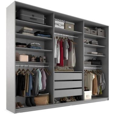 Imagem de Closet Casal Guarda Roupa Sem Porta 237cm 3 Gavetas MDF Pisa R02 Urbe 