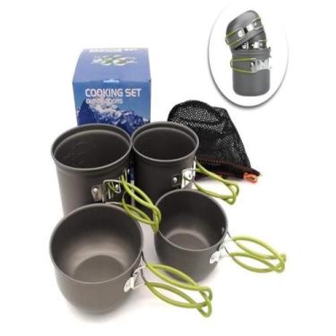 Imagem de Panelas camping aluminio kit cozinha 4 pç viagem praia pesca - Yeet