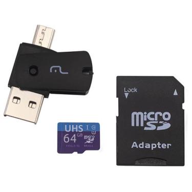 Imagem de Cartão de Memoria 64Gb 4x1 Dual OTG + Adaptador SD MC152 Multilaser, 6