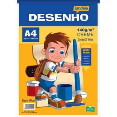Imagem de Bloco Técnico para Desenho A4 140G 20 Folhas Creme - Pacote com 10 Uni