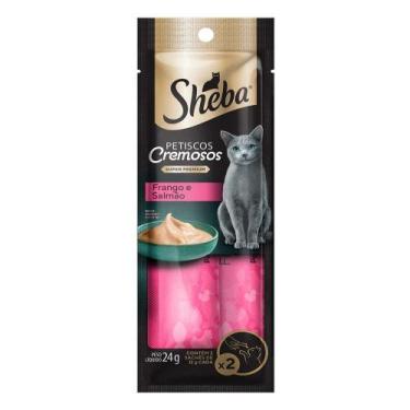 Imagem de Ração Sheba Cremoso Frango e Salmão 24g - Emabalagem com 12 Unidades -