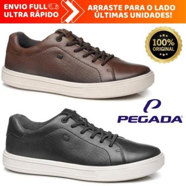 Imagem de Sapatênis Casual Pegada Masculino Macio e Confortável 100% em Couro Le