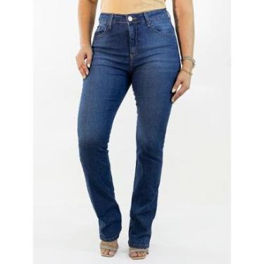 Imagem de Calça Feminina Boot Cut Jeans Tradicional Cintura Alta Anticorpus-Feminino