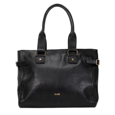Imagem de Bolsa tote grande classe couro, Preto, UN