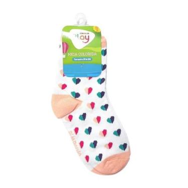 Imagem de Meia infantil pimpolho 31 ao 34 menina estampas divertidas, Love