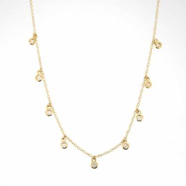 Imagem de Colar ouro amarelo elo portugues 40 cm com diamantes 18k - mcosta joia
