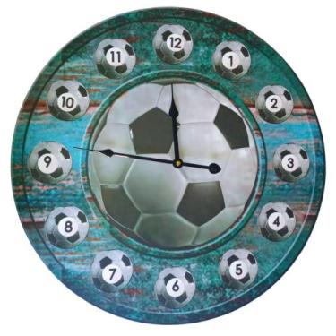 Imagem de Relógio de Parede Bolas Futebol 50cm Wolff