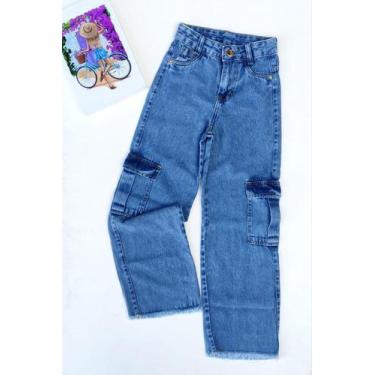 Imagem de Calça cargo feminina infantil jens - Amorinha kids 