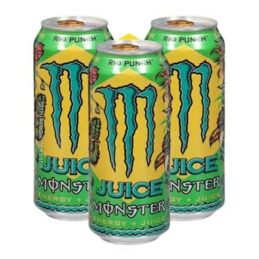 Imagem de Kit 3 Energético Monster Juicen Energy + Suco Rio Punch 473ml - Monste