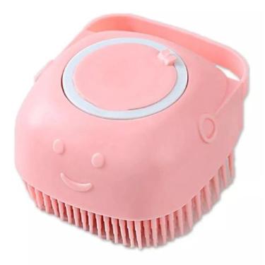 Imagem de Esponja De Silicone P/ Banho Massageador Dispenser Sabonete ROSA - br
