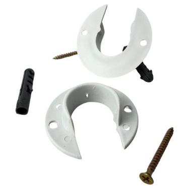 Imagem de Kit 2 Suporte Roseta Flange Para Varão Cortina 28mm - JC ART MINAS, BR