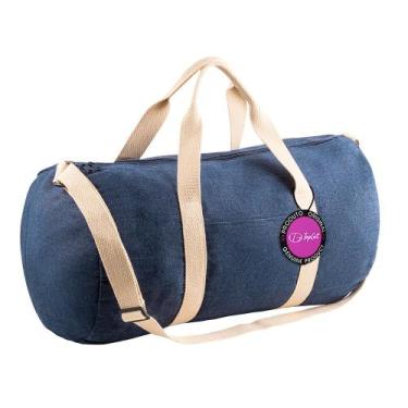 Imagem de Bolsa Esportiva em Jeans Denim com Bolso Frontal Brunei TopGet, Azul