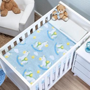 Imagem de Cobertor Infantil Bonno Carrossel Azul - Etruria