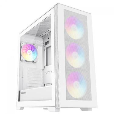 Imagem de Gabinete Gamer Gamemax Quest Mesh, White, Mid Tower, Vidro Temperado, 