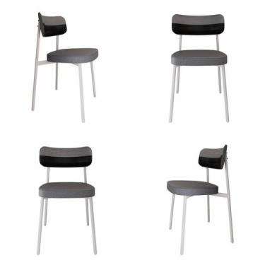 Imagem de Cadeira Alloa Fixa com 4 Pés 50 x 44,7 x 83,8 cm com 4 Unidade Cinza/P