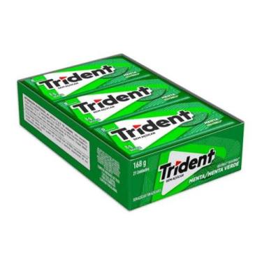 Imagem de Chiclete trident menta verde 168 g com 21 unidades 8 g