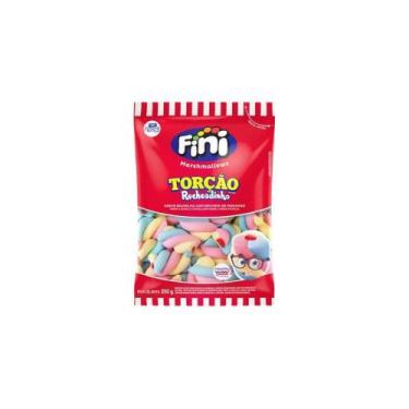 Imagem de Marshmallow Fini Torção Colorido Recheadinho Pacote 250grs